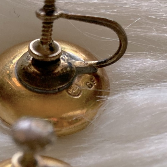 Vintage Etched Floral Gold Screw Back Earrings GF Gold Filled Mid Century Modern - Picture 7 of 7